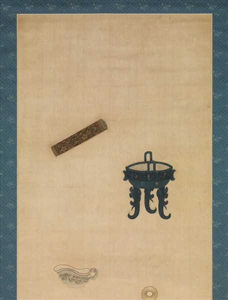 明粵繡博古圖屏（八）　軸