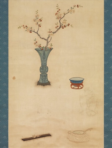 明粵繡博古圖屏（八）　軸