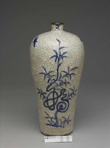 青花福壽紋梅瓶