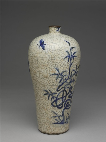 青花福壽紋梅瓶