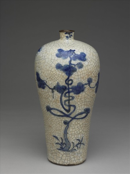 青花福壽紋梅瓶