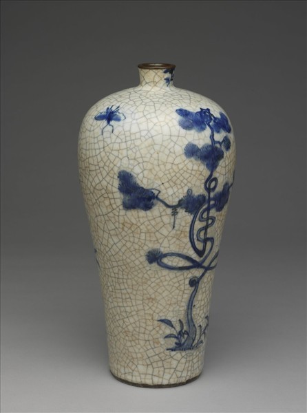 青花福壽紋梅瓶