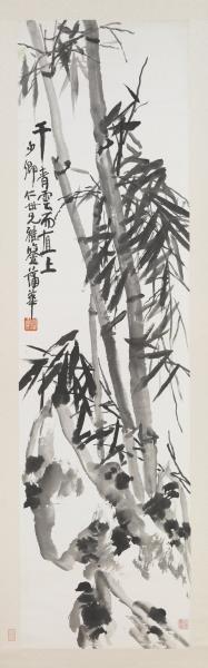 清蒲華墨竹六屏　軸　之二