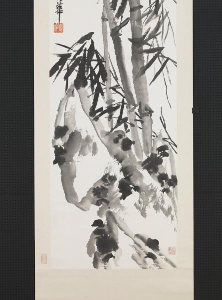 清蒲華墨竹六屏　軸　之二