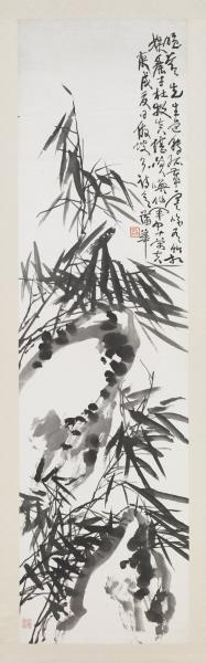 清蒲華墨竹六屏　軸　之四