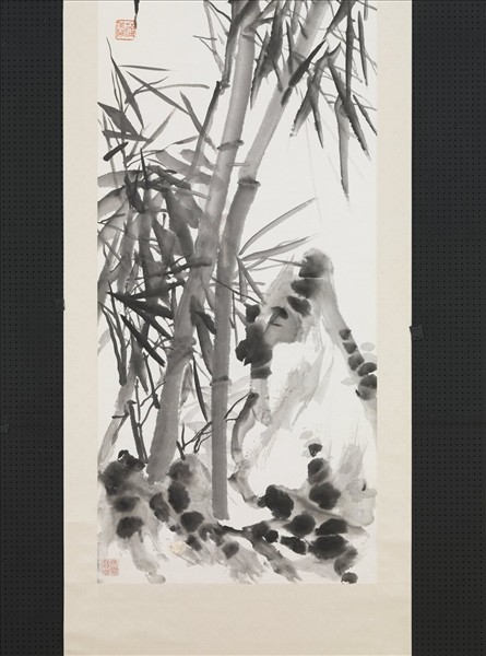 清蒲華墨竹六屏　軸　之五