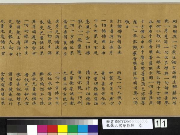 北魏人寫華嚴經　卷