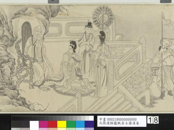 元張渥臨龍眠居士羅漢　卷