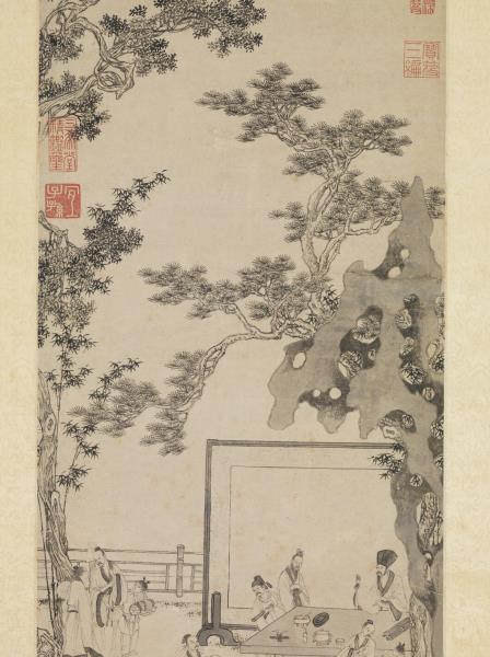 明尤求松陰博古圖　軸