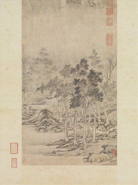 明文徵明風雨歸舟圖　軸