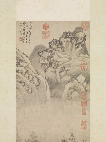 明文徵明風雨歸舟圖　軸