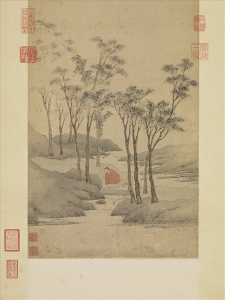 明文徵明聽泉圖　軸