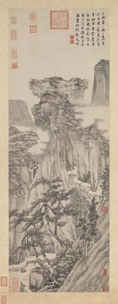 明文徵明松下聽泉圖　軸