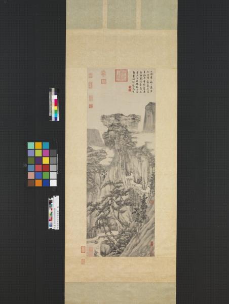 明文徵明松下聽泉圖　軸