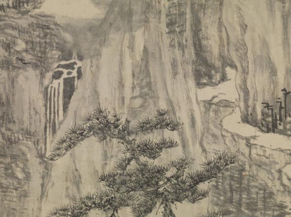 明文徵明松下聽泉圖　軸