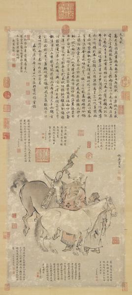 明仇英雙駿圖　軸