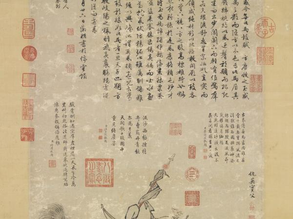 明仇英雙駿圖　軸