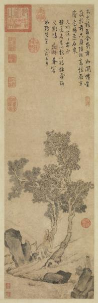 明文徵明喬林煮茗圖　軸