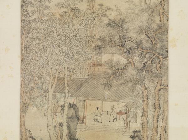 明文徵明琴鶴圖　軸