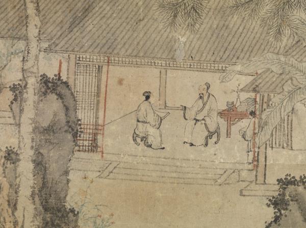 明文徵明琴鶴圖　軸