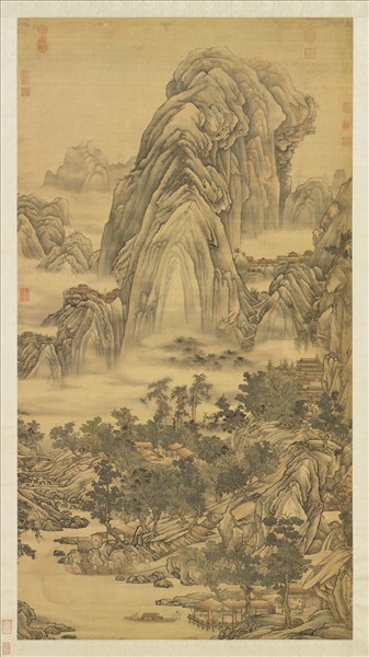 清孫祜倣王維關山行旅圖　軸