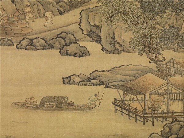 清孫祜倣王維關山行旅圖　軸