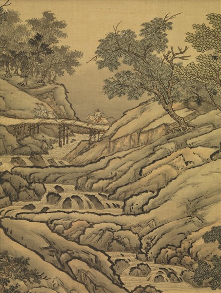 清孫祜倣王維關山行旅圖　軸