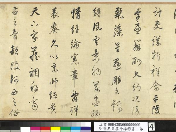 明董其昌答徐孝穆書　卷