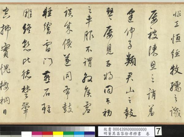 明董其昌答徐孝穆書　卷