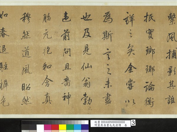 明董其昌書毛先翁傳　卷