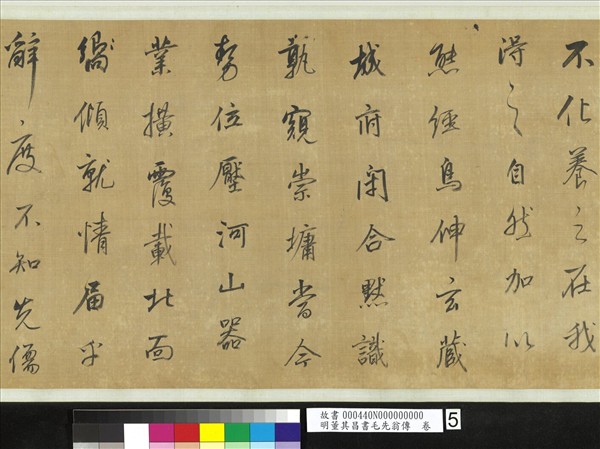 明董其昌書毛先翁傳　卷