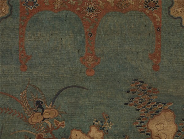 宋繡盆菊詩意簾　軸