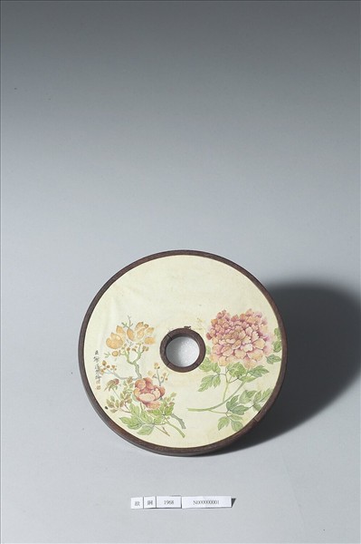 〈西清續鑑‧第三十五冊〉鏡匣雕刻木蓋附謝遂〈花卉〉