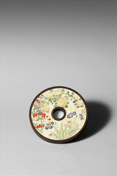 〈西清續鑑‧第二十一冊〉鏡匣雕刻木蓋附董誥〈花卉〉