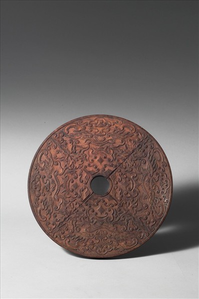 雕刻木蓋附楊大章〈梧桐院落〉