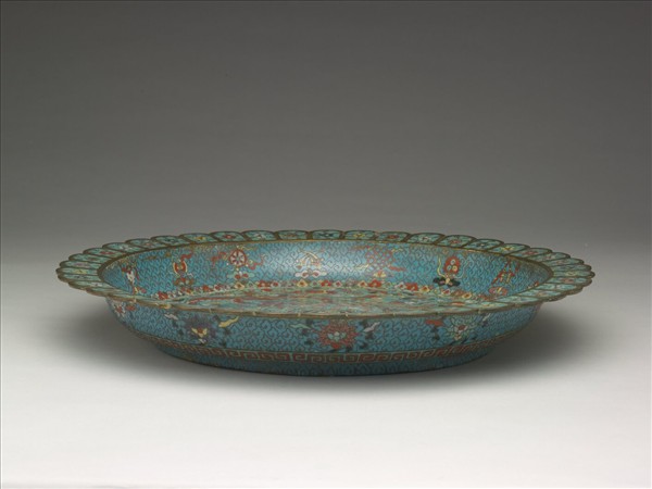 掐絲琺瑯雙龍盤