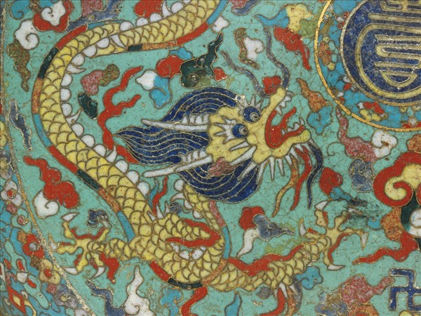 掐絲琺瑯雙龍盤