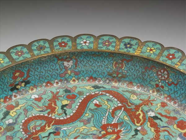 掐絲琺瑯雙龍盤