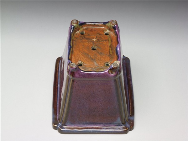 鈞窯 天藍葡萄紫釉長方花盆