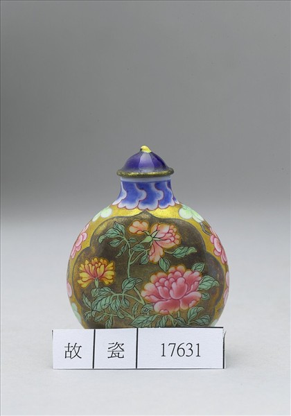 玻璃胎畫琺瑯花卉鼻煙壺