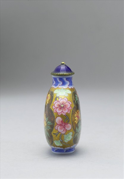 玻璃胎畫琺瑯花卉鼻煙壺