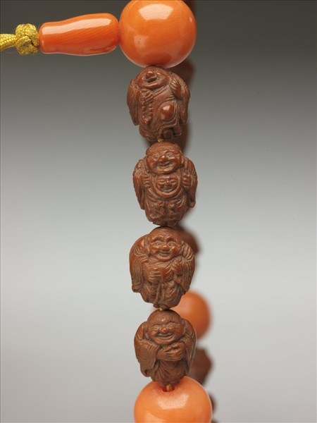 棗核雕仙人手串