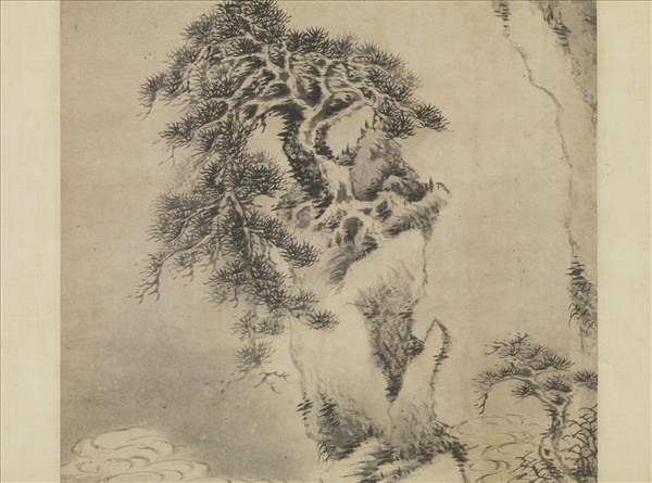 元巴顏布哈古壑雲松圖　軸