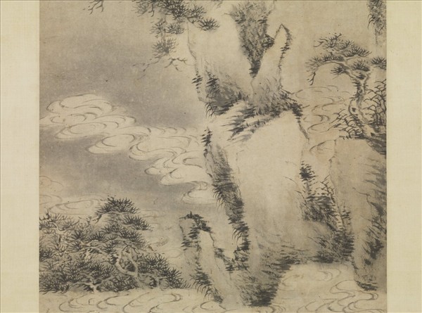 元巴顏布哈古壑雲松圖　軸