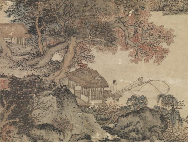 元王蒙秋山草堂圖　軸