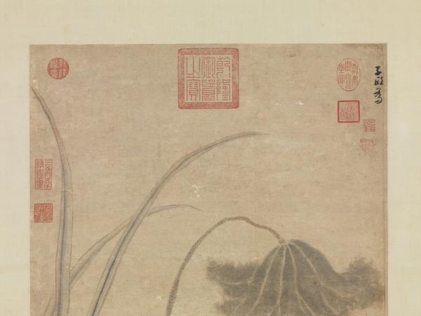 元張中枯荷鸂鶒　軸