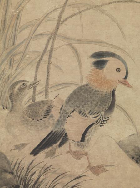 元張中枯荷鸂鶒　軸