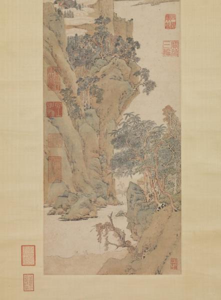 明文嘉畫瀛洲仙侶　軸