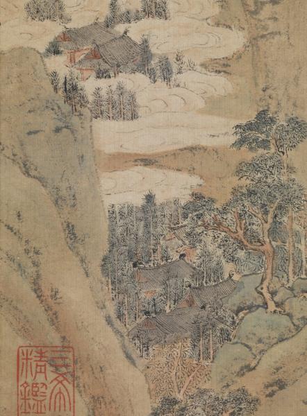 明文嘉畫瀛洲仙侶　軸