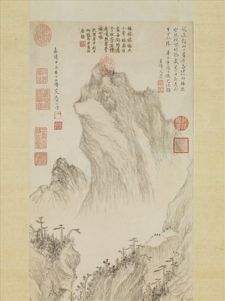 明文伯仁松岡竹塢圖　軸